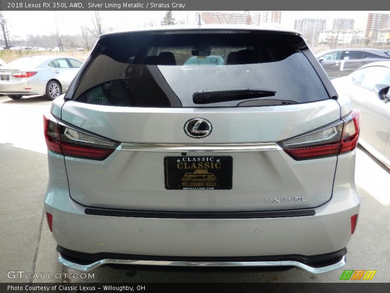 Silver Lining Metallic / Stratus Gray 2018 Lexus RX 350L AWD