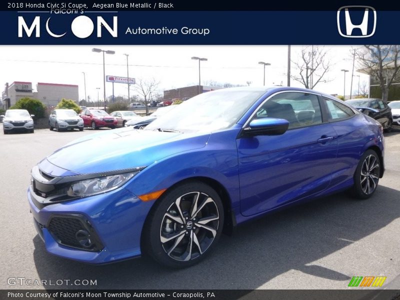 Aegean Blue Metallic / Black 2018 Honda Civic Si Coupe