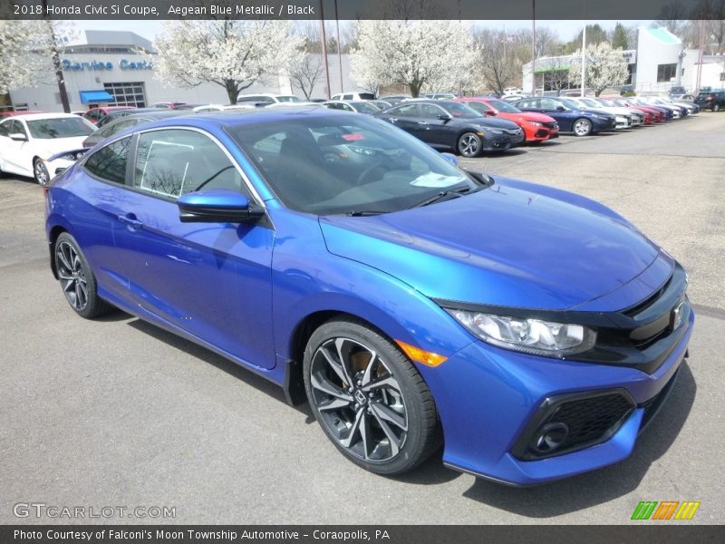 Aegean Blue Metallic / Black 2018 Honda Civic Si Coupe