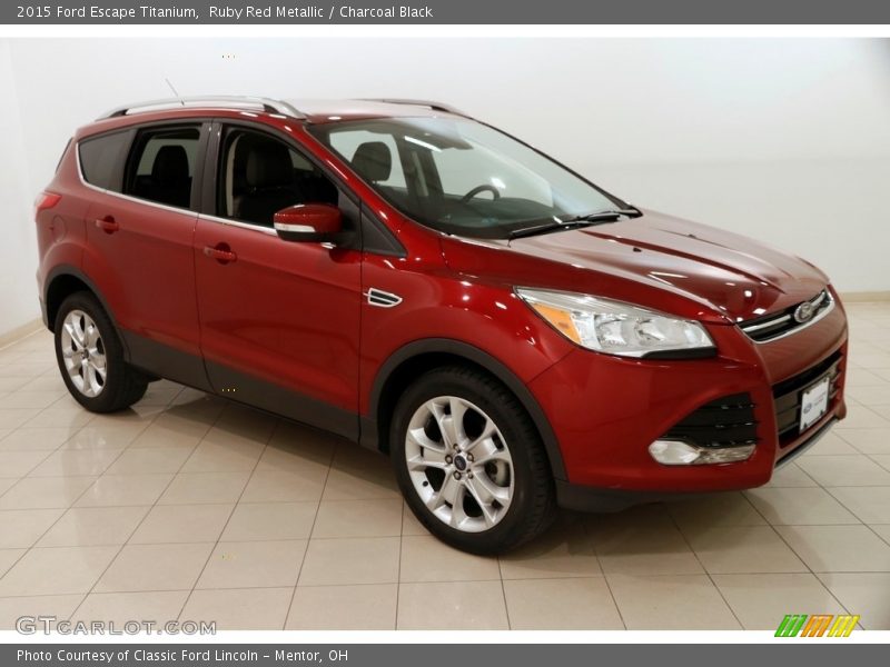 Ruby Red Metallic / Charcoal Black 2015 Ford Escape Titanium