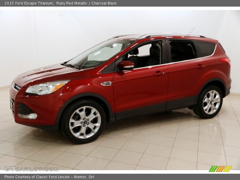 Ruby Red Metallic / Charcoal Black 2015 Ford Escape Titanium