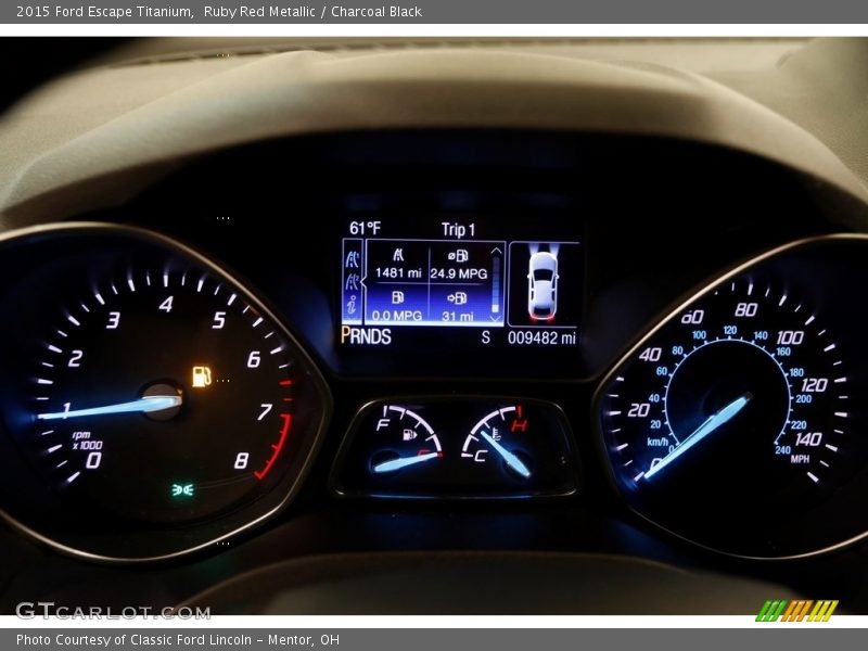 Ruby Red Metallic / Charcoal Black 2015 Ford Escape Titanium