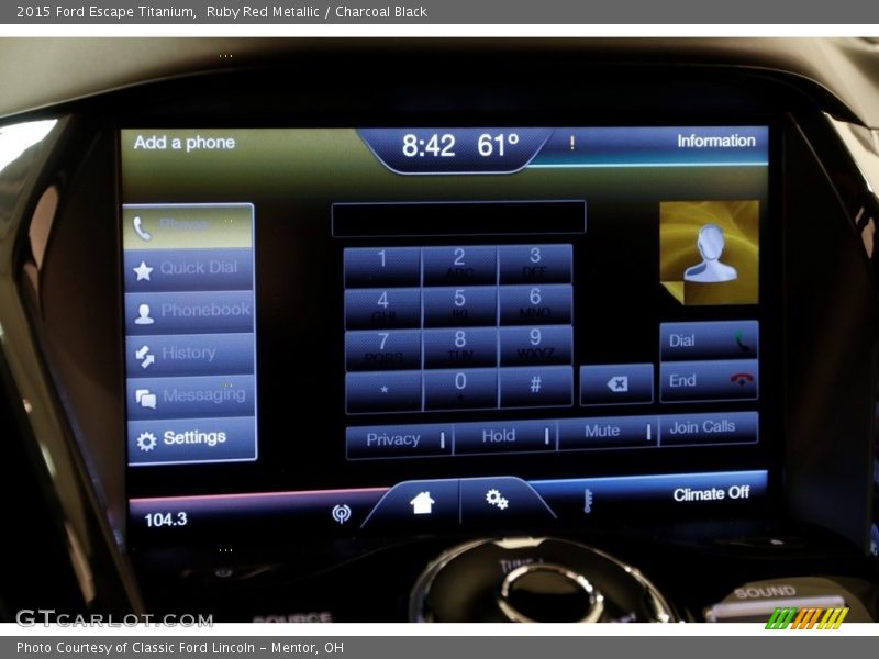 Ruby Red Metallic / Charcoal Black 2015 Ford Escape Titanium