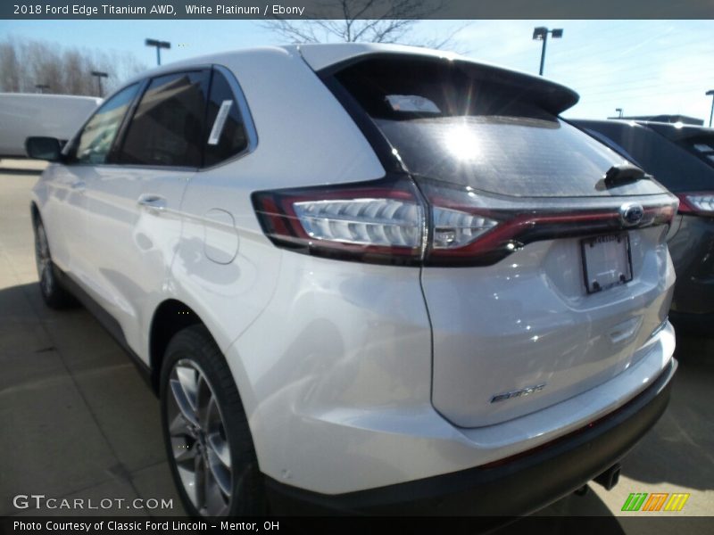 White Platinum / Ebony 2018 Ford Edge Titanium AWD