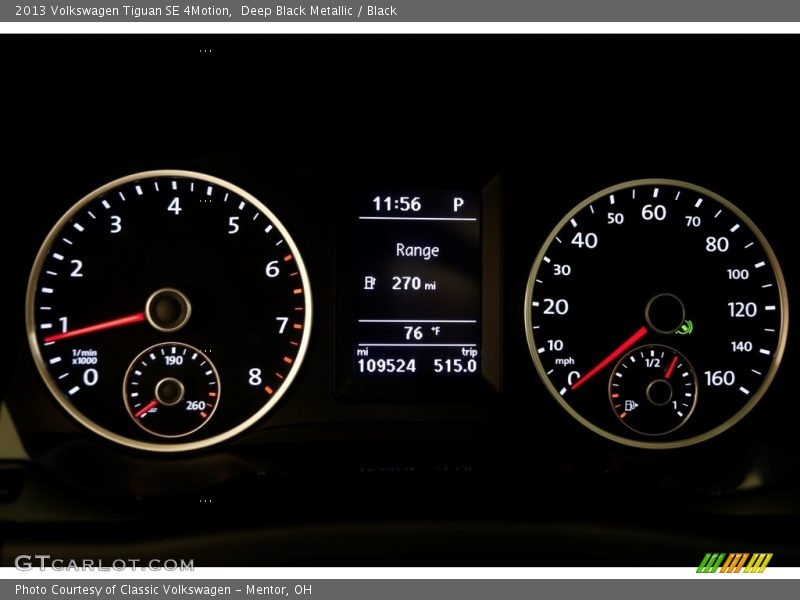Deep Black Metallic / Black 2013 Volkswagen Tiguan SE 4Motion