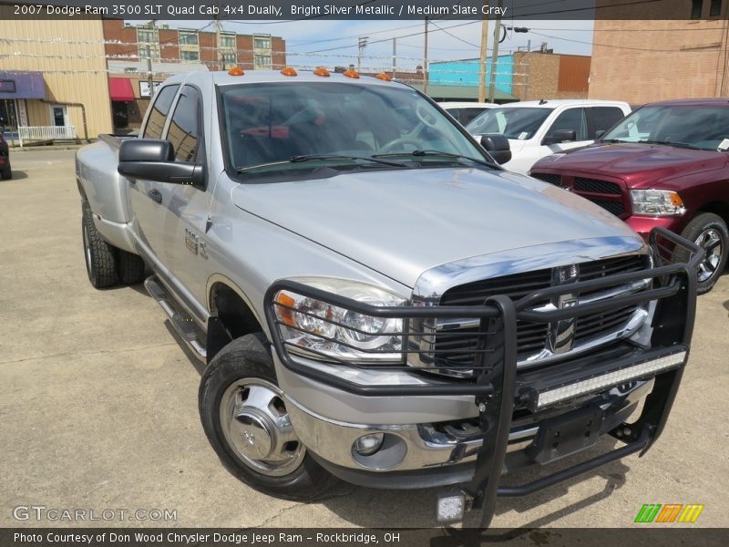 Bright Silver Metallic / Medium Slate Gray 2007 Dodge Ram 3500 SLT Quad Cab 4x4 Dually