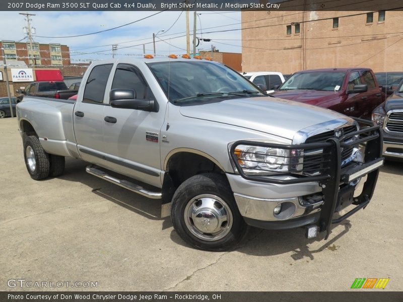 Bright Silver Metallic / Medium Slate Gray 2007 Dodge Ram 3500 SLT Quad Cab 4x4 Dually
