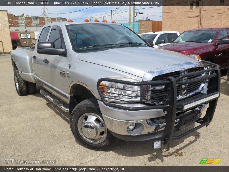 Bright Silver Metallic / Medium Slate Gray 2007 Dodge Ram 3500 SLT Quad Cab 4x4 Dually