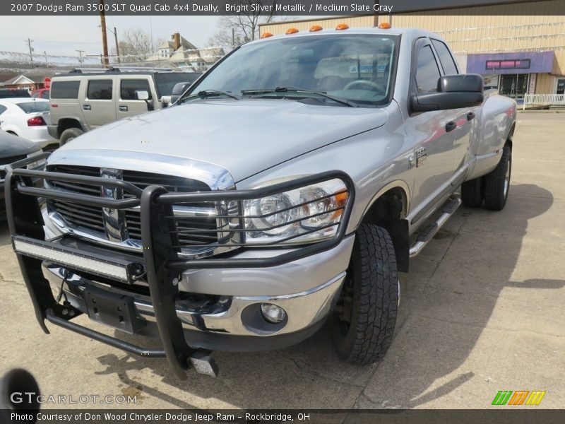 Bright Silver Metallic / Medium Slate Gray 2007 Dodge Ram 3500 SLT Quad Cab 4x4 Dually