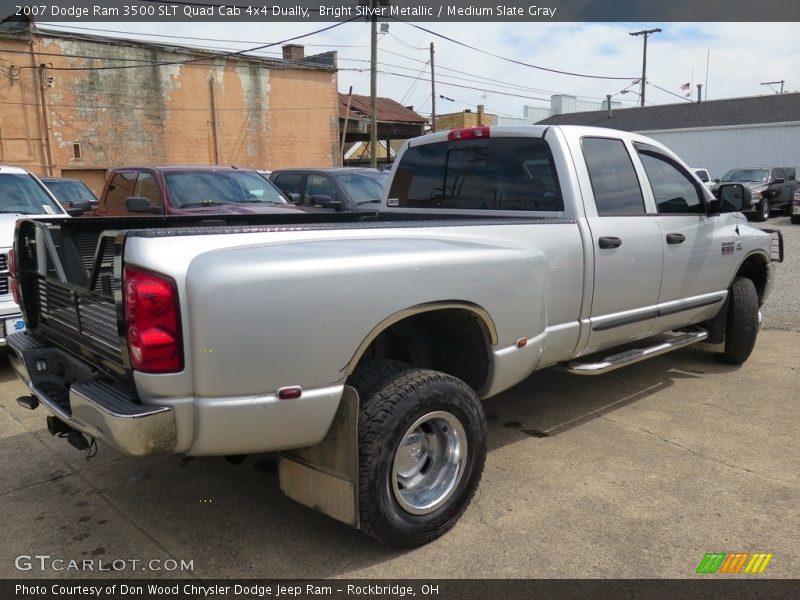 Bright Silver Metallic / Medium Slate Gray 2007 Dodge Ram 3500 SLT Quad Cab 4x4 Dually