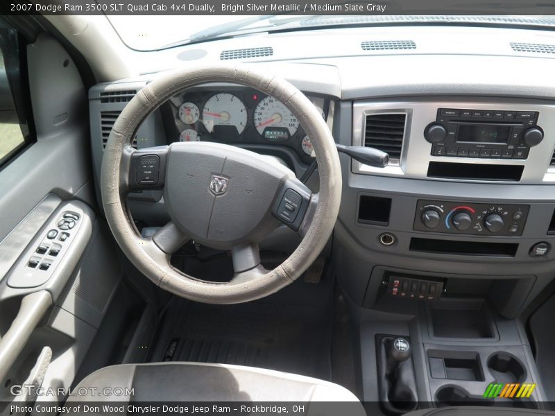 Bright Silver Metallic / Medium Slate Gray 2007 Dodge Ram 3500 SLT Quad Cab 4x4 Dually