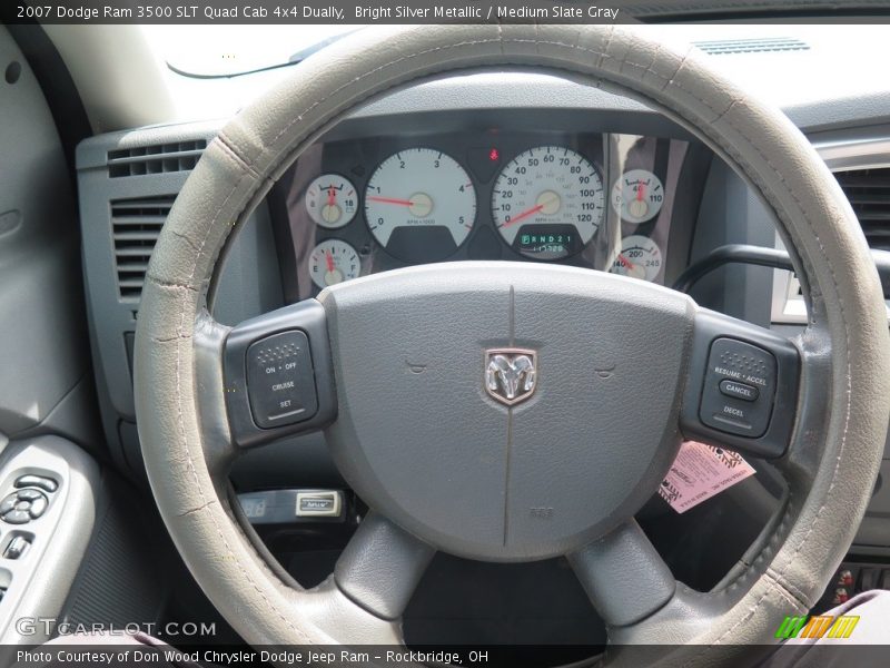 Bright Silver Metallic / Medium Slate Gray 2007 Dodge Ram 3500 SLT Quad Cab 4x4 Dually