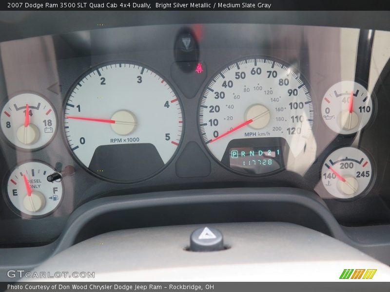 Bright Silver Metallic / Medium Slate Gray 2007 Dodge Ram 3500 SLT Quad Cab 4x4 Dually