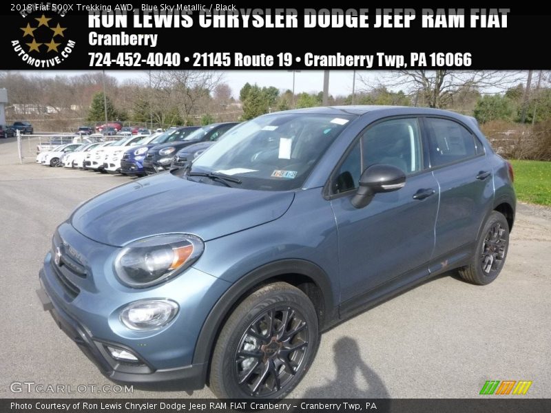 Blue Sky Metallic / Black 2018 Fiat 500X Trekking AWD
