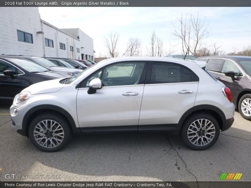 Grigio Argento (Silver Metallic) / Black 2018 Fiat 500X Lounge AWD