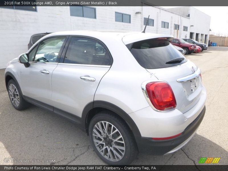 Grigio Argento (Silver Metallic) / Black 2018 Fiat 500X Lounge AWD