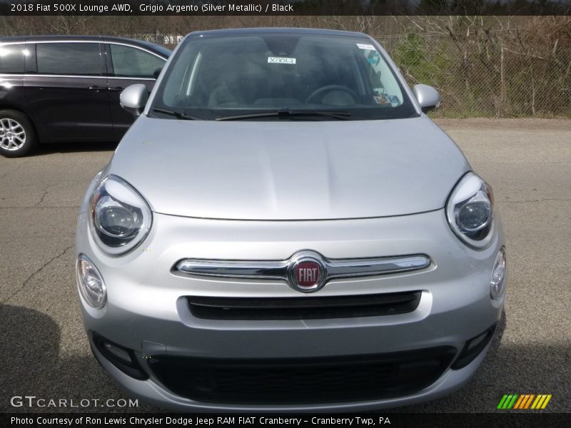 Grigio Argento (Silver Metallic) / Black 2018 Fiat 500X Lounge AWD