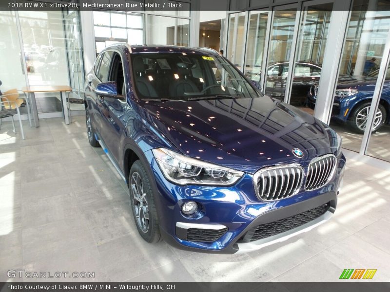 Mediterranean Blue Metallic / Black 2018 BMW X1 xDrive28i