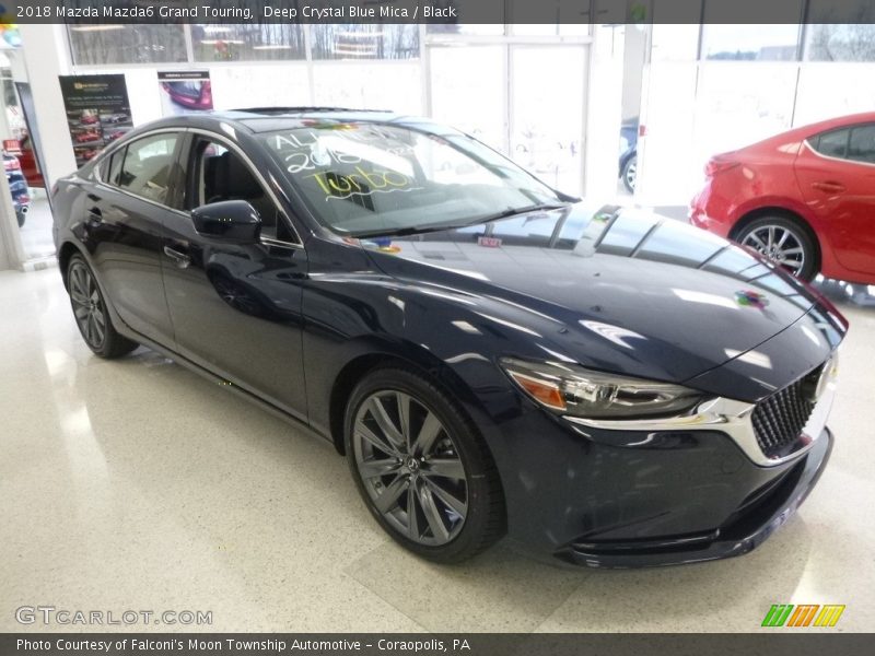 Deep Crystal Blue Mica / Black 2018 Mazda Mazda6 Grand Touring