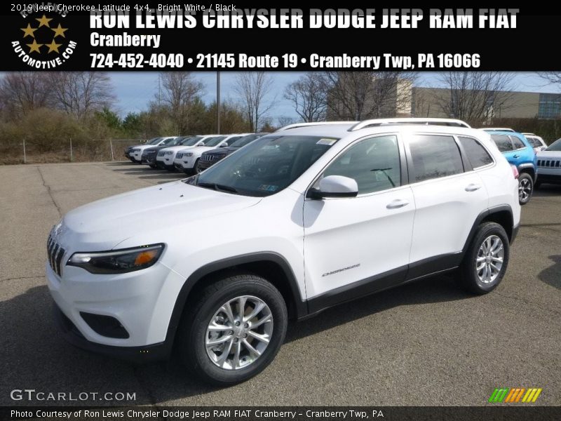 Bright White / Black 2019 Jeep Cherokee Latitude 4x4
