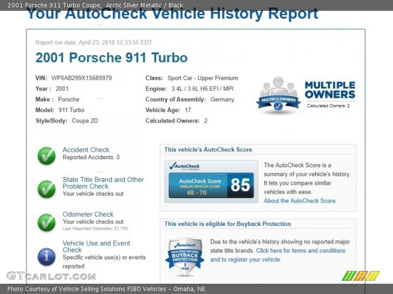 Arctic Silver Metallic / Black 2001 Porsche 911 Turbo Coupe