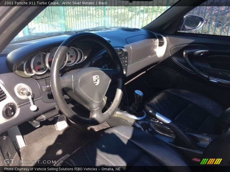 Arctic Silver Metallic / Black 2001 Porsche 911 Turbo Coupe