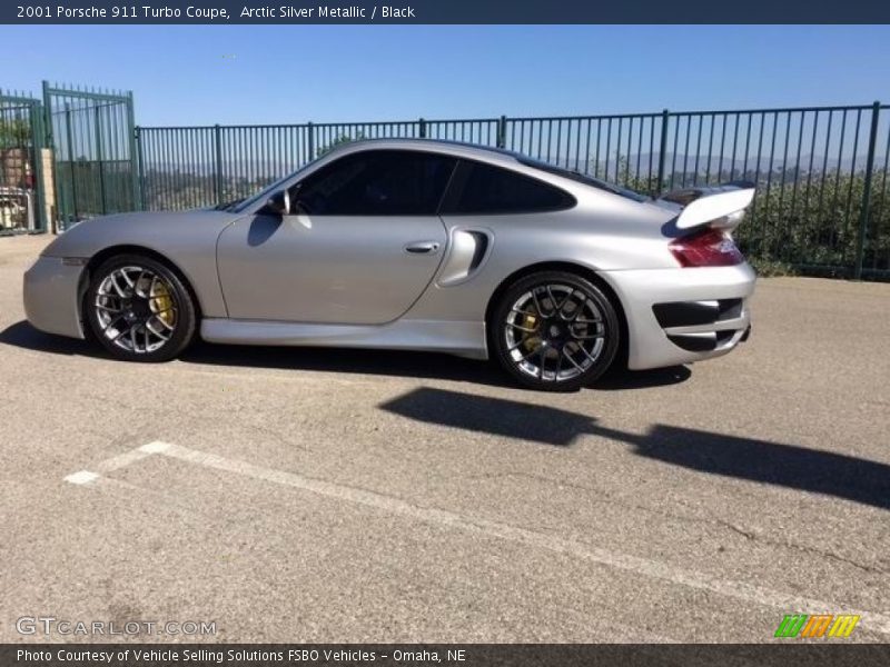 Arctic Silver Metallic / Black 2001 Porsche 911 Turbo Coupe