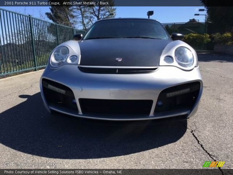 Arctic Silver Metallic / Black 2001 Porsche 911 Turbo Coupe