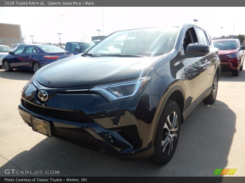 Galactic Aqua Mica / Black 2018 Toyota RAV4 LE
