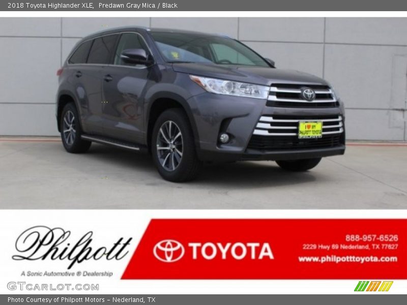 Predawn Gray Mica / Black 2018 Toyota Highlander XLE