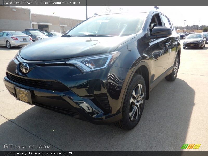 Galactic Aqua Mica / Black 2018 Toyota RAV4 LE