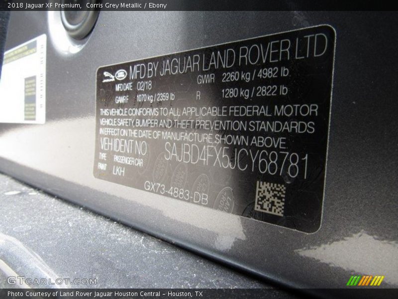 Corris Grey Metallic / Ebony 2018 Jaguar XF Premium