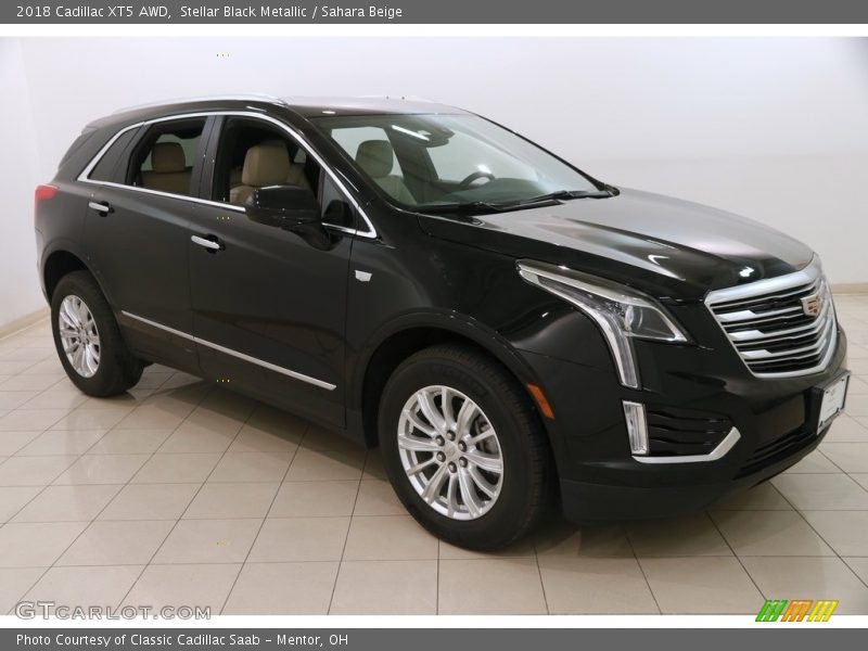 Stellar Black Metallic / Sahara Beige 2018 Cadillac XT5 AWD