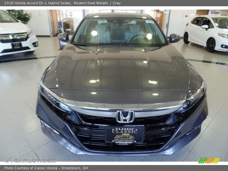 Modern Steel Metallic / Gray 2018 Honda Accord EX-L Hybrid Sedan