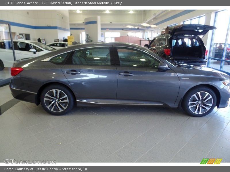 Modern Steel Metallic / Gray 2018 Honda Accord EX-L Hybrid Sedan