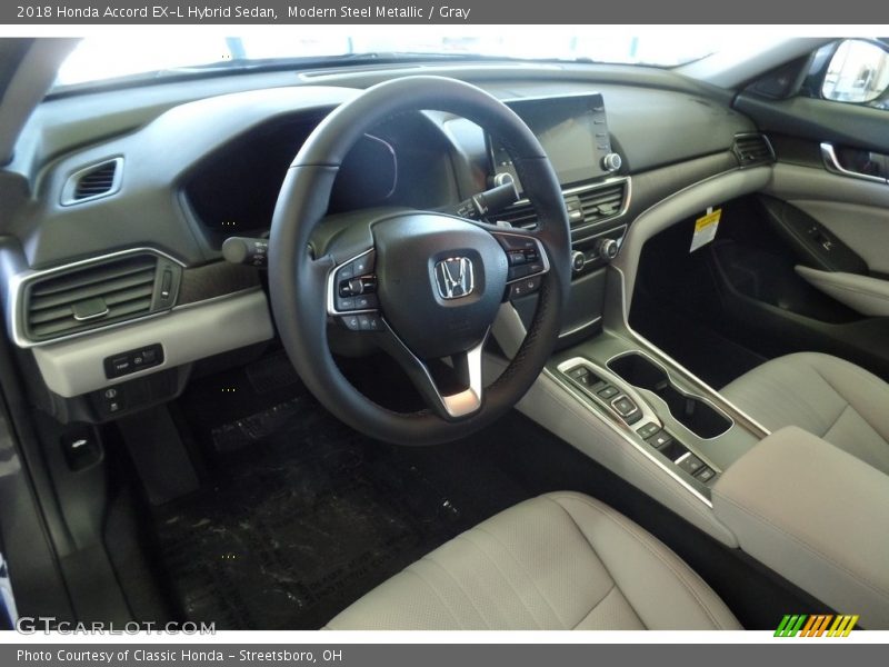 Modern Steel Metallic / Gray 2018 Honda Accord EX-L Hybrid Sedan