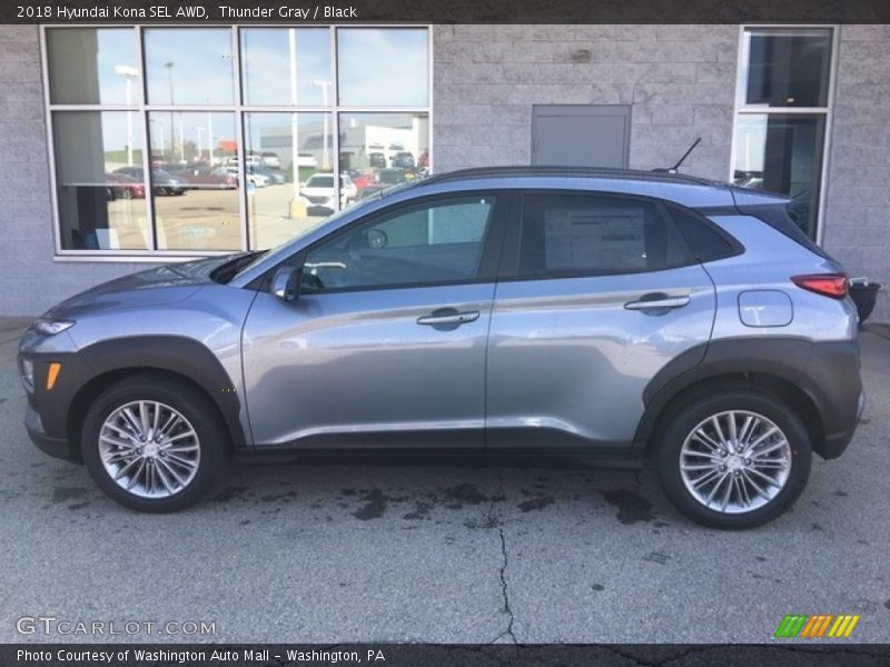Thunder Gray / Black 2018 Hyundai Kona SEL AWD