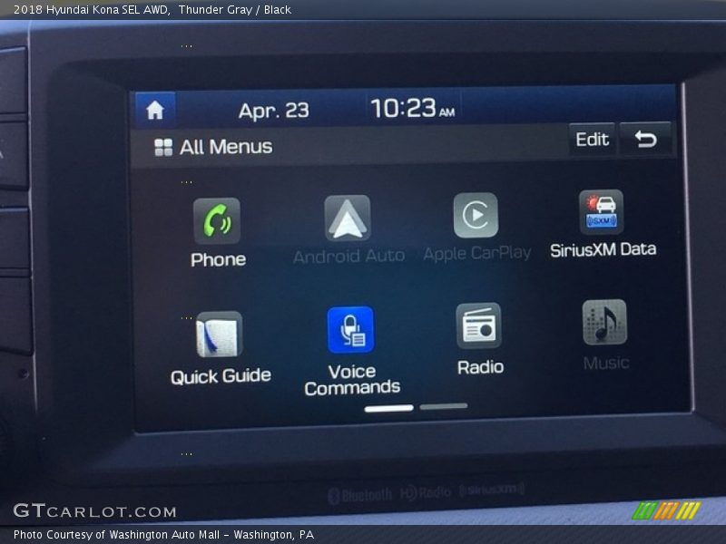 Thunder Gray / Black 2018 Hyundai Kona SEL AWD