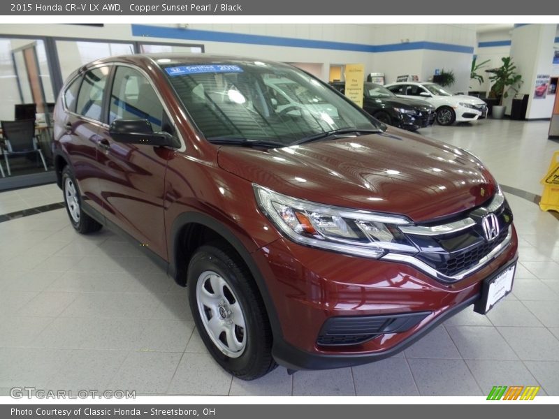 Copper Sunset Pearl / Black 2015 Honda CR-V LX AWD
