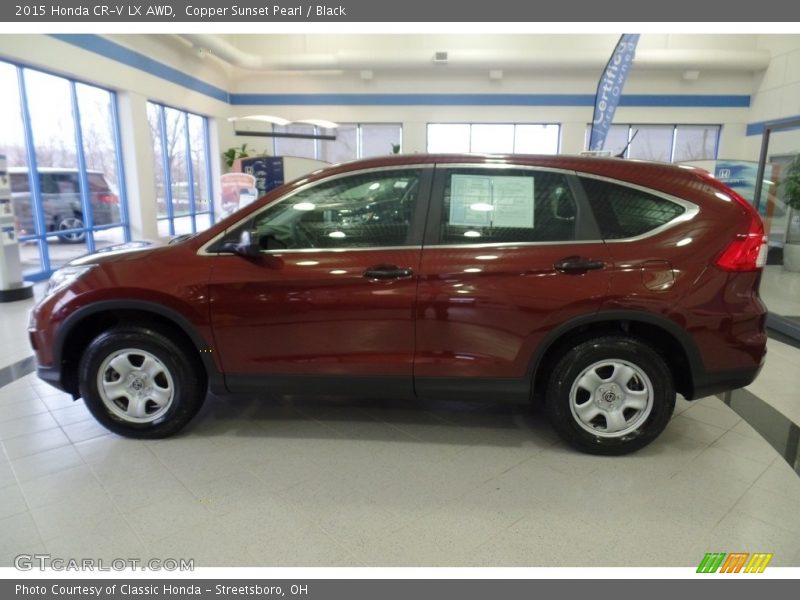 Copper Sunset Pearl / Black 2015 Honda CR-V LX AWD