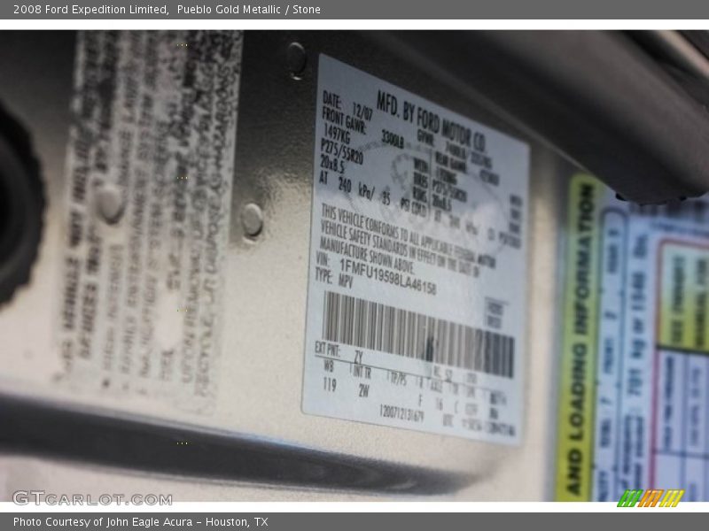 Pueblo Gold Metallic / Stone 2008 Ford Expedition Limited