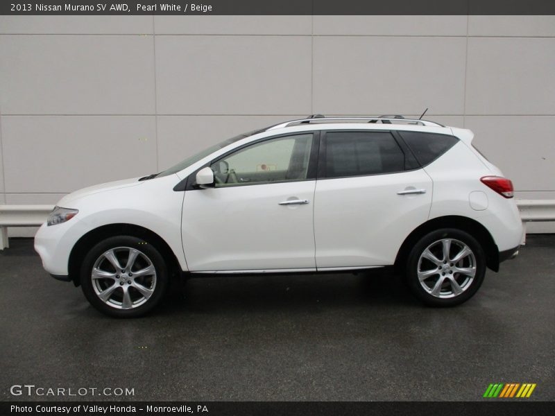 Pearl White / Beige 2013 Nissan Murano SV AWD