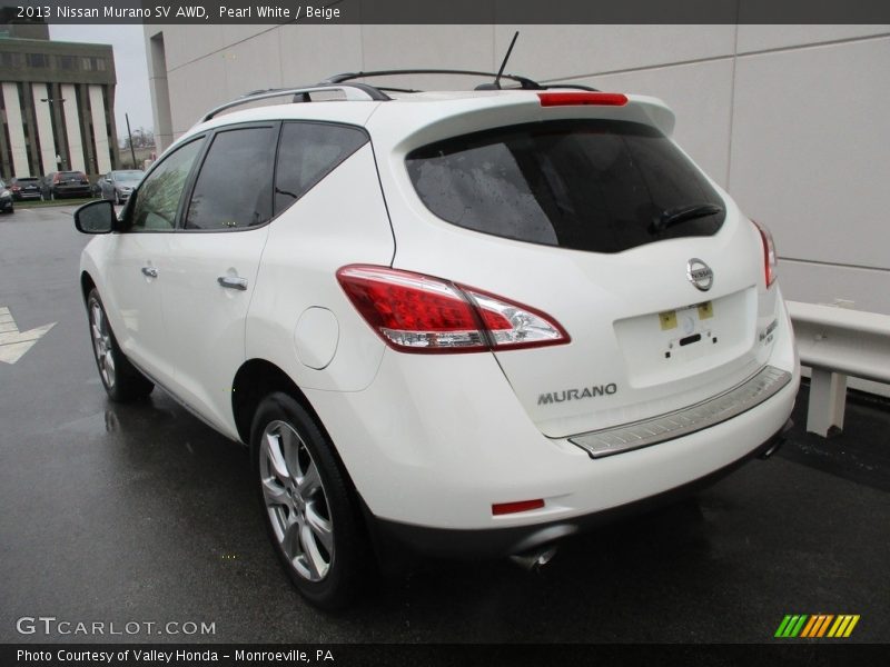 Pearl White / Beige 2013 Nissan Murano SV AWD