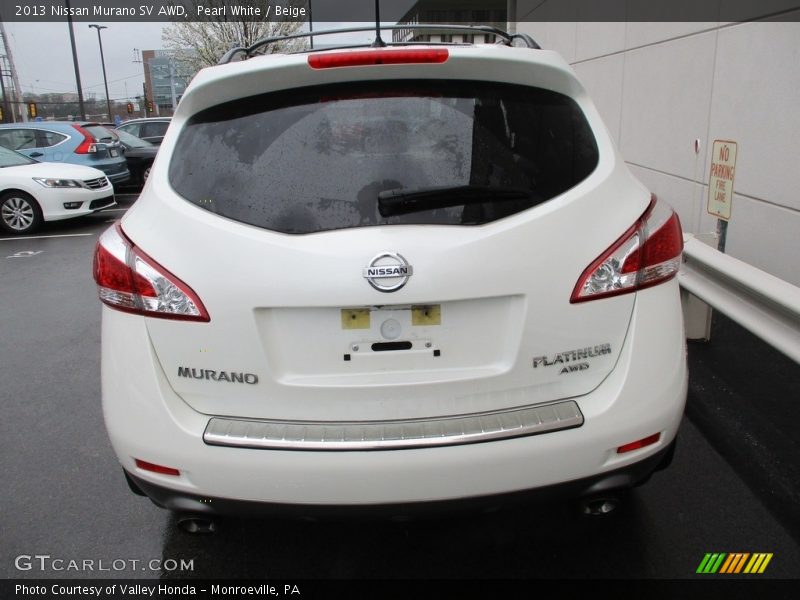 Pearl White / Beige 2013 Nissan Murano SV AWD