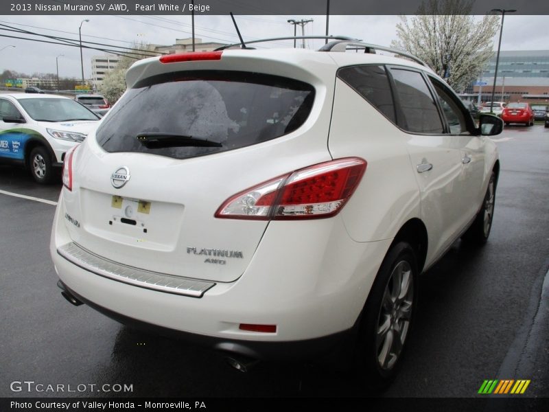 Pearl White / Beige 2013 Nissan Murano SV AWD