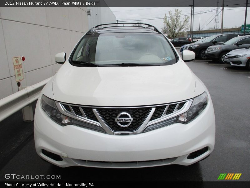 Pearl White / Beige 2013 Nissan Murano SV AWD
