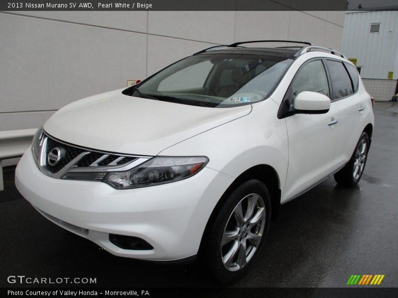 Pearl White / Beige 2013 Nissan Murano SV AWD
