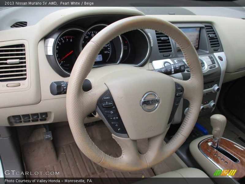 Pearl White / Beige 2013 Nissan Murano SV AWD