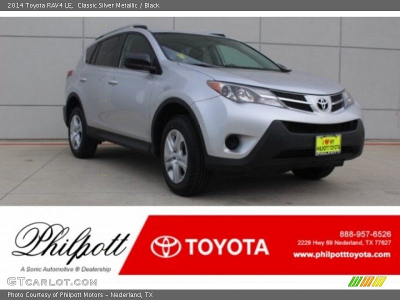 Classic Silver Metallic / Black 2014 Toyota RAV4 LE