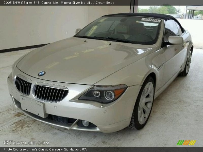 Mineral Silver Metallic / Cream Beige 2005 BMW 6 Series 645i Convertible